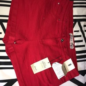 Red mid rise shorts, in good condition never worn